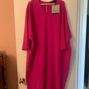 Marina Rinaldi Daino V-Neck crepe dress.  Non stretch.